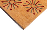handmade Transitional Kafkaz Chobi Ziegler Tan Red Hand Knotted RECTANGLE 100% WOOL area rug 5 x 7