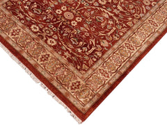 handmade Traditional Lahore Rust Tan Hand Knotted RECTANGLE 100% WOOL area rug 5x7