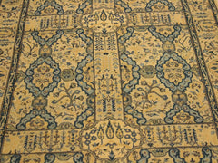 handmade Transitional Design Tan Teal Hand Knotted RECTANGLE 100% WOOL area rug 5x7