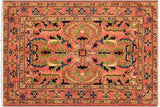 Tribal Heriz Ziegler Gene Rust Rust Hand-Knotted Rug - 5'4'' x 6'7''