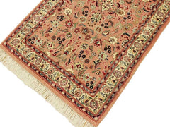 handmade Traditional Abasi Afsha Pink Beige Hand Knotted RECTANGLE 100% WOOL area rug 2x4