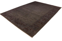 A02863,10 0"x13 8",Over Dyed                     ,10x14,Grey,DRK. RED,Hand-knotted                  ,Pakistan   ,100% Wool  ,Rectangle  ,652671149276