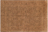 handmade Traditional Kafkaz Chobi Ziegler Brown Gold Hand Knotted RECTANGLE 100% WOOL area rug 6 x 9