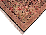 handmade Traditional Rasmi Romal Black Tan Hand Knotted RECTANGLE 100% WOOL area rug 8x11