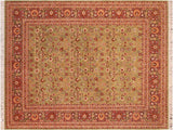 Heritage Deneen Green/Aubergine Wool Rug - 8'0'' x 10'5''