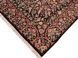 handmade Traditional Kashan Black Rust Hand Knotted RECTANGLE 100% WOOL area rug 8x10