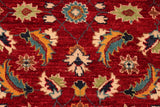 handmade Transitional Kafkaz Chobi Ziegler Red Blue Hand Knotted RECTANGLE 100% WOOL area rug 6 x 9