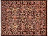 Kashan Pak Persian Edelmira Black/Red Wool Rug - 6'1'' x 9'4''