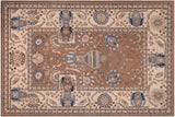 Boho Chic Ziegler Vasiliki Brown Ivory Hand-Knotted Wool Rug - 10'8'' x 14'11''