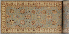 handmade Traditional Kafkaz Blue Gold Hand Knotted RUNNER 100% WOOL area rug 4 x 11