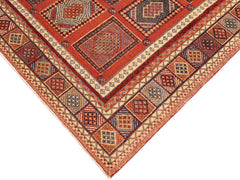 handmade Geometric Berjusta Rust Blue Hand Knotted RECTANGLE 100% WOOL area rug 5x7