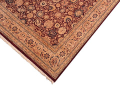 handmade Traditional Tabriz Aubergine Lt. Brown Hand Knotted RECTANGLE 100% WOOL area rug 8x10