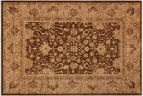 handmade Traditional Kafkaz Chobi Ziegler Brown Tan Hand Knotted RECTANGLE 100% WOOL area rug 9 x 12