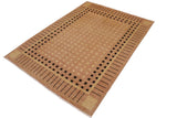 handmade Transitional Kafkaz Chobi Ziegler Nude Tan Hand Knotted RECTANGLE 100% WOOL area rug 9 x 12