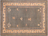 Boho Chic Gabbeh Layla Blue/Orange Wool Rug - 6'0'' x 8'10''