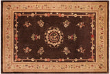 Rustic Heriz Ziegler Honey Brown Tan Hand-Knotted Rug - 9'10'' x 13'11''