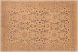 handmade Transitional Kafkaz Chobi Ziegler Beige Tan Hand Knotted RECTANGLE 100% WOOL area rug 6 x 9