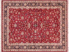 handmade Traditional Abasi Afsha Red Blue Hand Knotted RECTANGLE 100% WOOL area rug 6x9