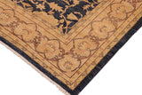 handmade Traditional Kafkaz Chobi Ziegler Blue Tan Hand Knotted RECTANGLE 100% WOOL area rug 10 x 14