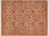 Heritage Maple Taupe/Red Wool Rug - 6'2'' x 9'1''