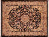 Hussani Pak Persian Leonie Black/Taupe Wool Rug - 6'2'' x 9'2''