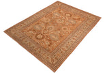 handmade Traditional Kafkaz Chobi Ziegler Lt. Brown Lt. Green Hand Knotted RECTANGLE 100% WOOL area rug 8 x 10