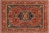 Bohemian Heriz Ziegler Laurinda Rust Blue Hand-Knotted Rug - 9'6'' x 12'0''