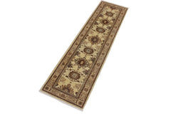 handmade Traditional Kafkaz Gold Tan Hand Knotted RUNNER 100% WOOL area rug 3 x 9