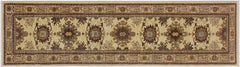 handmade Traditional Kafkaz Gold Tan Hand Knotted RUNNER 100% WOOL area rug 3 x 9