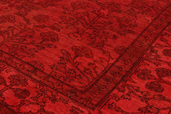 A05196, 9 3"x1111",Over Dyed                     ,9x12,Red,ROSE,Hand-knotted                  ,Pakistan   ,100% Wool  ,Rectangle  ,652671195808