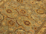 handmade Traditional Lahore Lt. Green Gold Hand Knotted RECTANGLE 100% WOOL area rug 4x6