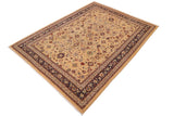 handmade Traditional Kafkaz Chobi Ziegler Beige Blue Hand Knotted RECTANGLE 100% WOOL area rug 9 x 12