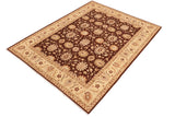 handmade Traditional Kafkaz Chobi Ziegler Brown Beige Hand Knotted RECTANGLE 100% WOOL area rug 8 x 10