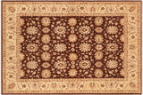 Oriental Ziegler Dotty Brown Beige Hand-Knotted Wool Rug - 8'2'' x 10'1''