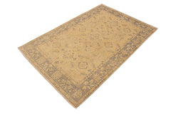 handmade Traditional Kafkaz Chobi Ziegler Ivory Gray Hand Knotted RECTANGLE 100% WOOL area rug 4 x 6