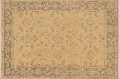 handmade Traditional Kafkaz Chobi Ziegler Ivory Gray Hand Knotted RECTANGLE 100% WOOL area rug 4 x 6