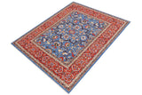 handmade Geometric Kafkaz Chobi Ziegler Blue Rust Hand Knotted RECTANGLE 100% WOOL area rug 9 x 12