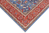 handmade Geometric Kafkaz Chobi Ziegler Blue Rust Hand Knotted RECTANGLE 100% WOOL area rug 9 x 12