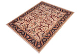 handmade Geometric Kafkaz Chobi Ziegler Ivory Blue Hand Knotted RECTANGLE 100% WOOL area rug 8 x 9