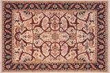 Bohemian Heriz Ziegler Gayle Ivory Blue Hand-Knotted Rug - 8'3'' x 9'1''