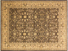 handmade Traditional  Brown Tan Hand Knotted RECTANGLE 100% WOOL area rug 8x10