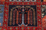 handmade Transitional Kafkaz Chobi Ziegler Red Blue Hand Knotted RECTANGLE 100% WOOL area rug 8 x 9