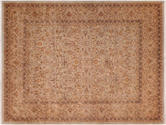 handmade Traditional  Blue Tan Hand Knotted RECTANGLE 100% WOOL area rug 8x11