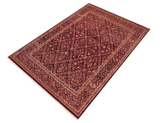 handmade Traditional Nadeem Aubergine Aubergine Hand Knotted RECTANGLE 100% WOOL area rug 8x10