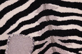 handmade Contemporary Zebra Ivory Black Hand Tufted  100% WOOL area rug 3' x 5'