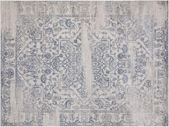 handmade Transitional Vintage Beige Blue Machine Made RECTANGLE POLYESTER area rug 9x12