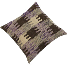 handmade Traditional Pillow Purple Gray Hand-made SQUARE 100% WOOL area rug