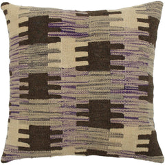 handmade Traditional Pillow Purple Gray Hand-made SQUARE 100% WOOL area rug