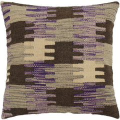 handmade Traditional Pillow Purple Gray Hand-made SQUARE 100% WOOL area rug