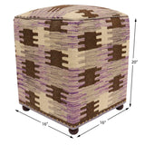 handmade Modern Ottoman Purple Beige Hand-made SQUARE handmade ottoman pouf